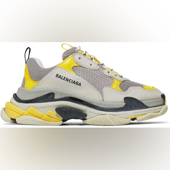 Balenciaga Triple S Sneaker Yellow and Grey Size 37 - Picture 1 of 5